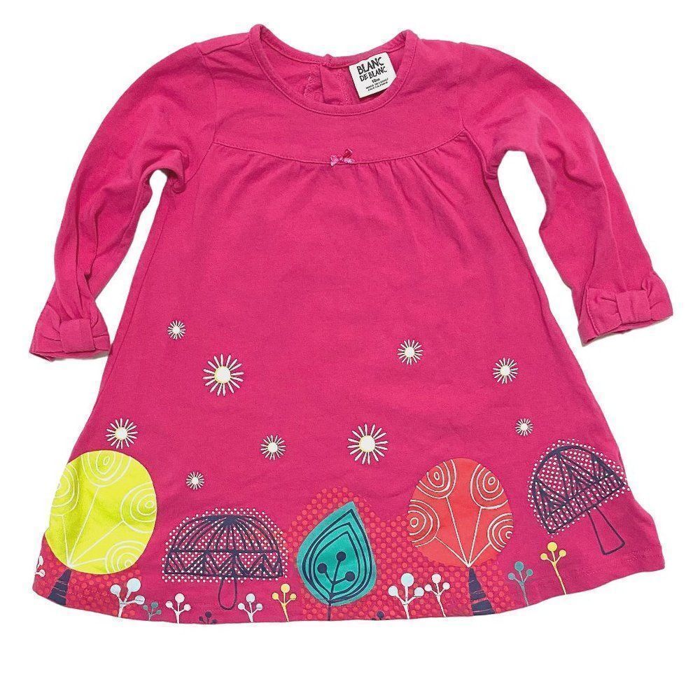 Blanc De Blanc Pink Forest Print Dress